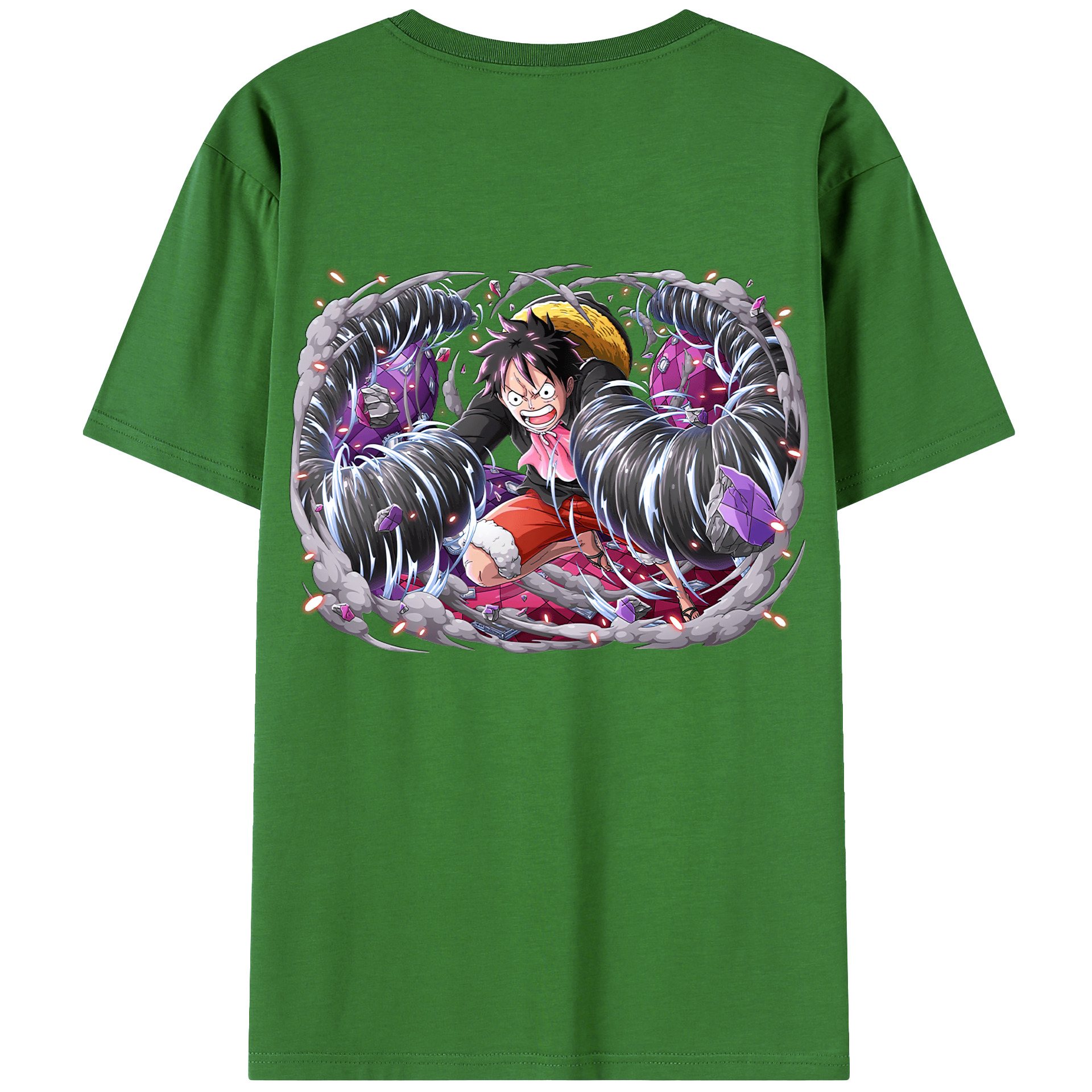 ワンピース モンキー・D・ルフィ ONE PIECE Monkey D. Luffy レディース半袖Tシャツ(バックプリント)